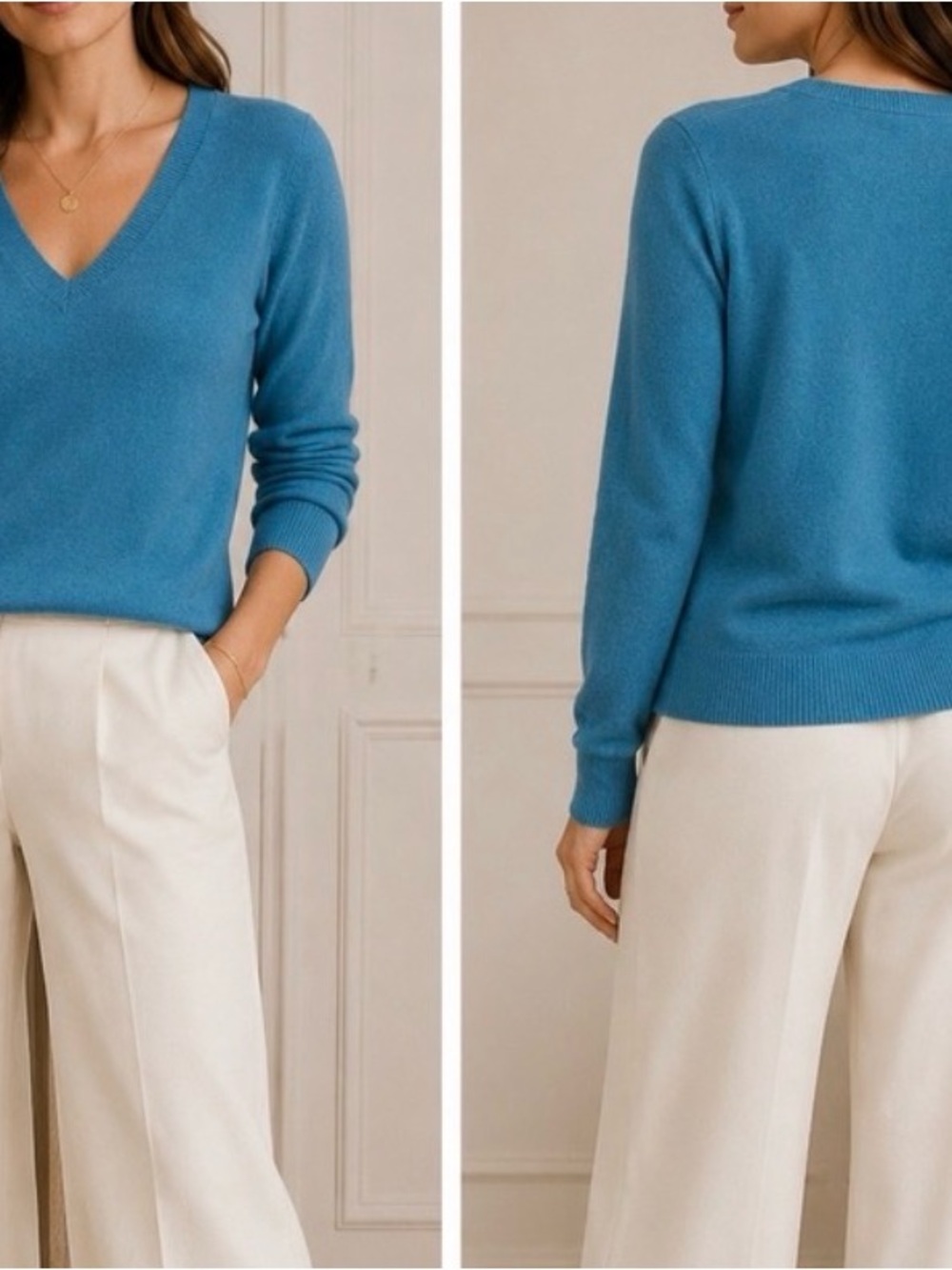 Ann Taylor Teal V-Neck Sweater